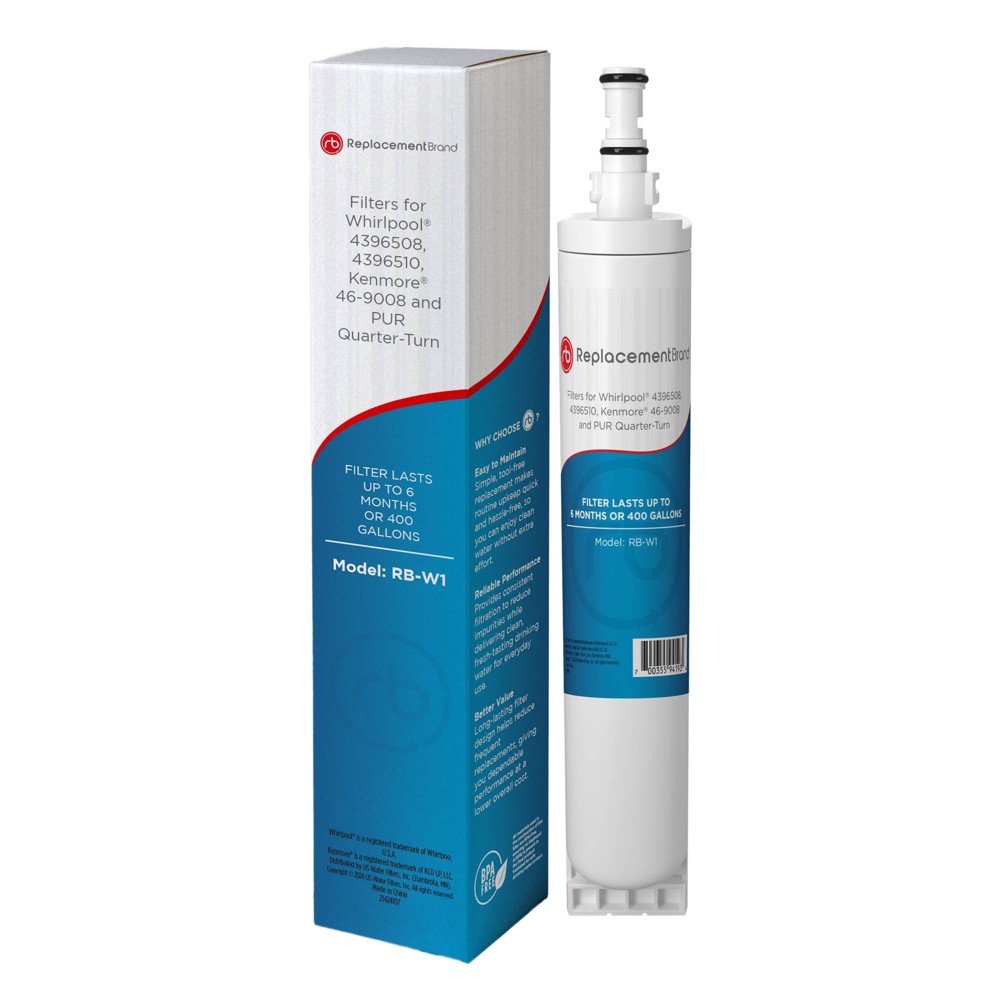 ReplacementBrand RB-W1 Refrigerator Water Filter: Charcoal & Plastic, White, 30-Day Warranty, Fridge Accessory