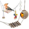 Unique Bargains Bird Toys Coconut Hideaway with Ladder Swing - 2 of 4