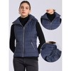 Allegra K Women's Zip-Up Sleeveless Winter Hoodie Quilted Jacket - 2 of 4