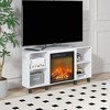 HOMLUX Corner Fireplace TV Stand for TVs up to 55", 4 Open Shelves, Black/Gray/White - 4 of 4