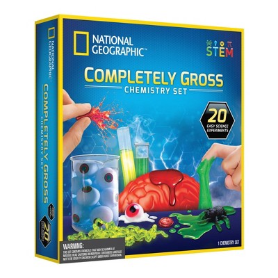 NATIONAL GEOGRAPHIC Gross Chemistry Set - 10 Gross Science Experiments for Kids, Dissect a Brain, Burst Blood Cells, and More, Great STEM Science Kit for Kids Who Love Gross Science Experiments