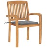Garden Chair Set of 2 Teak Wood vidaXL - 2 of 4