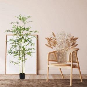 coucheta Artificial Bamboo Tree, Big Fake Bamboo Plants in Pot with Realistic Leaves, Big Artificial Trees Indoor Plants - 1 of 4