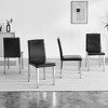 Set of 4 PU Backrest Dining Chairs with Metal Legs for Minimalist and Modern Home Styles, 16.2*18.5*34.6in - 4 of 4