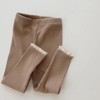 MyKids-Usa Baby Girl Solid Color Lace Design Tight Pants Leggings - 3 of 4