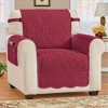 Collections Etc Quilted Textured Leaf Pattern Scalloped Edge Furniture Cover with Side Pockets - 2 of 4