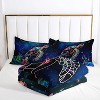 Boersma Turtle Comforter Set Queen Size, Ocean Beach Turtle Bedding Set for Kids Teens, Ocean Animals Comforter Fish Coral Bed Set - 4 of 4