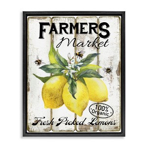 Stupell Industries Rustic Farm Market Lemons Black Framed Floater Canvas Wall Art - 1 of 4