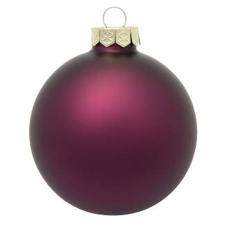 Northlight Matte Finish Glass Christmas Ball Ornaments - 3.25" (80mm) - Purple - 8ct