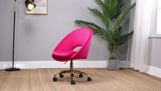 Hector Velvet  Ergonomic Swivel Office Desk Chair with Adjustable Height | Karat Home, 2 of 16, play video