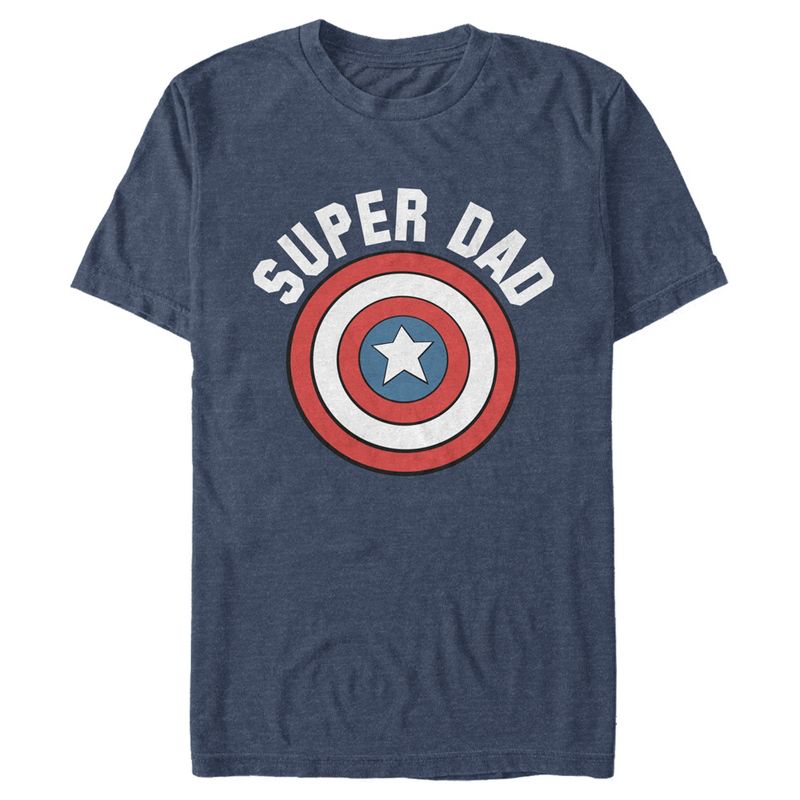 Men's Marvel Super Dad Captain America Shield T-Shirt, 1 of 5