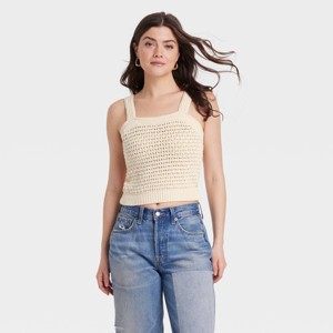Women's Openwork Sweater Tank - Universal Thread™ - 1 of 3