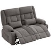 AndMakers 61.81 in. Wide Pillow Top Arm Fabric Rectangle Reclining Sofa with Cupholders - 4 of 4