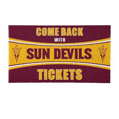 Evergreen Come Back with Tickets Arizona State University 28" x 16" Woven PVC Indoor Outdoor Doormat