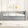 NicBex Twin Size Daybed with Storage Wooden Day Bed Frame Twin with 2 Drawers and 5 Shelves for Bedrooms, White - 4 of 4