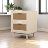 Mshliw Modern Wood Nightstand with 2 Faux Rattan Drawers, Accent Bedside Table with Storage for Bedroom or Living Room - 2 of 4