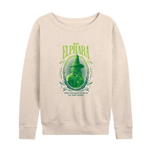 Women's - Wicked - Elphaba Wicked Witch of the West Lightweight French Terry Wide Neck Long Sleeve Shirt - 1 of 4