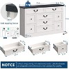 Farmhouse 9 Drawer Dresser with Charging Station, 55" Wide Wide Wood Dresser with Roman Metal Handle - 2 of 4