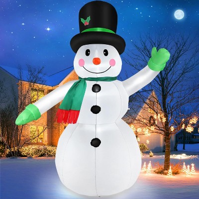 Paaaawaters 7 FT Christmas Inflatables Snowman Outdoor Yard Decorations, Christmas Blow up Snow Man with LED Lights & Black Hat