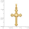Black Bow Jewelry 14k Yellow Gold Polished Hollow Fleur de Lis Cross Pendant - 4 of 4