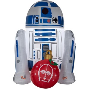 Star Wars Christmas Airblown Inflatable R2 D2 w/Ornament Wars, 3 ft Tall, White - 1 of 3