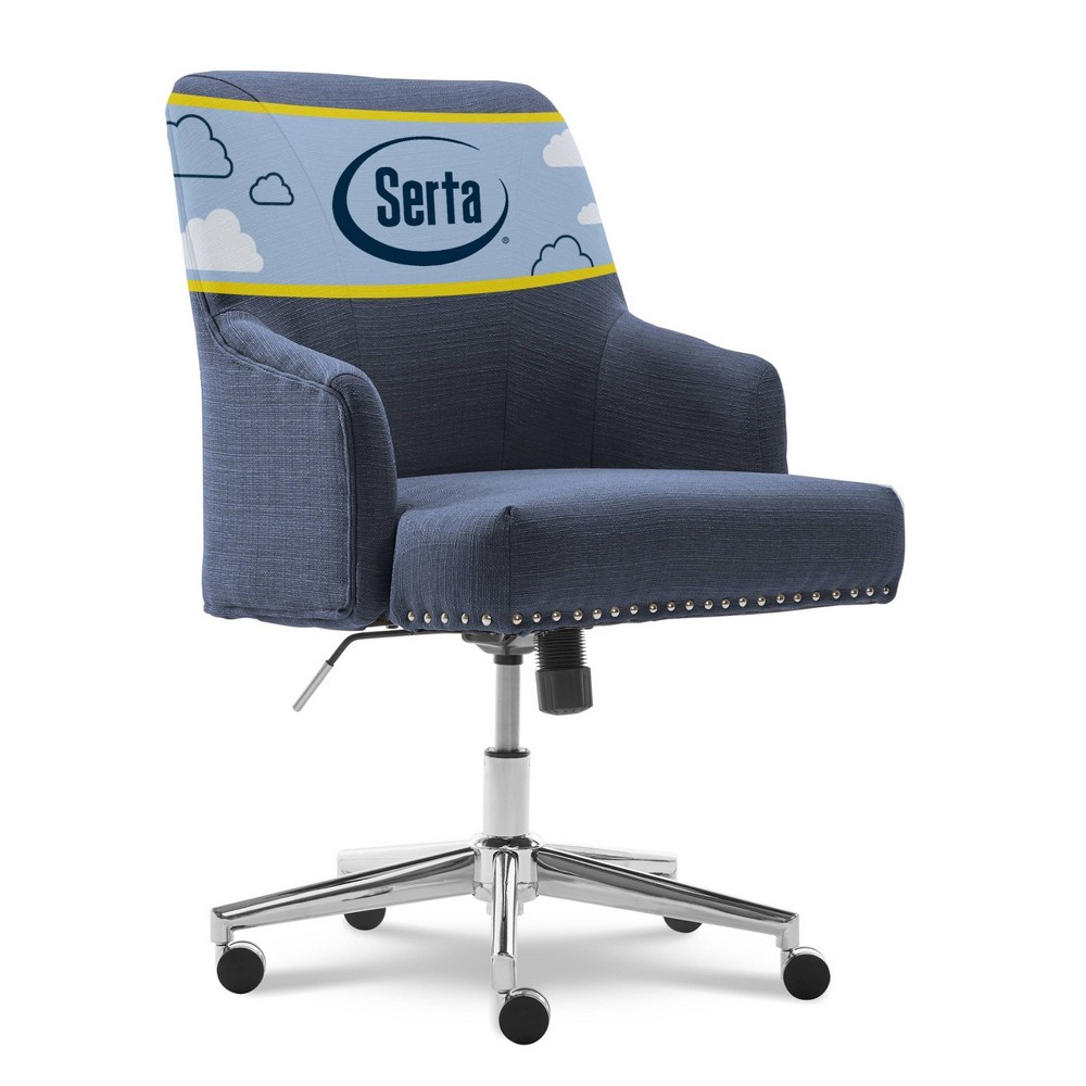 Photos - Computer Chair Serta Style Leighton Home Office Chair Sanctuary Blue - : Swivel, Adjustable, Wood Frame, Fixed Arms Sancturay Blue 