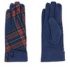 CTM Women's Plaid Touchscreen Gloves with Button Detail - 4 of 4