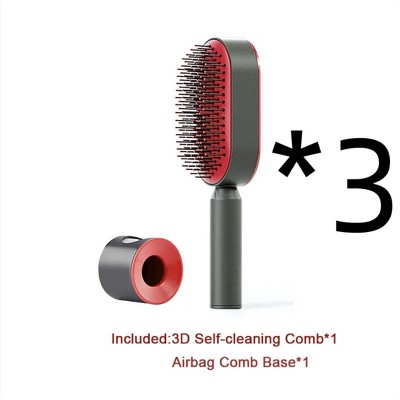 Wikineon Self Cleaning Hair Brush For Women One-key Cleaning Hair Loss Airbag Massage Scalp Comb Anti-Static Hairbrush
