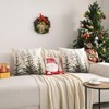 Decorative Christmas Tree Pillow Covers 18x18 Inch Set of 2,Christmas Cotton Linen Cushion Cases, Red Winter Christmas Throw Pillows - 2 of 4