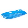 Slippery Racer Downhill Xtreme Flexible Adults and Kids Plastic Toboggan Snow Sled for Up To 2 Riders with Pull Rope and Handles, Blue and Green - 2 of 4