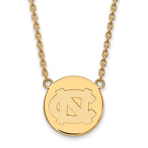 Black Bow Jewelry 14k Yellow Gold Plated Sterling Silver North Carolina Tar Heels NCAA Necklace 18 Inch - 1 of 4