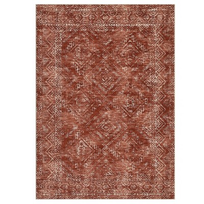 Machine Washable Modern Area Rug Geometric Distressed Non Slip Stain Resistant Non Shedding Pet Friendly Rugs for Living room Bedroom Kitchen