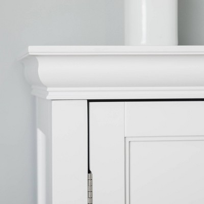 White Two-Door Cabinet with Adjustable Shelving