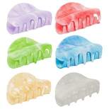 Zodaca 6 Pack Medium Hair Claw Clips for Women, Accessories in 6 Bright Colors, 3.2 x 1.4 x 1.7 In