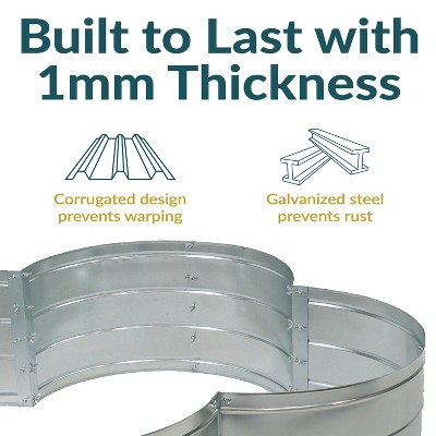 Silver Galvanized Steel 4-Leaf Clover Raised Garden Bed