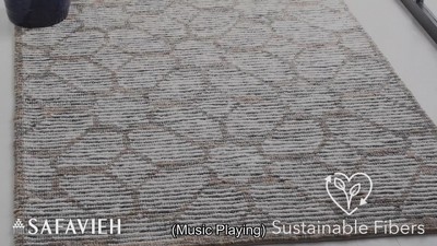 Beige and Charcoal Hand-Knotted Wool Runner Rug