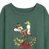Women's - Disney - Christmas Botanical Butterfly Lightweight French Terry Wide Neck Long Sleeve Shirt - 2 of 4