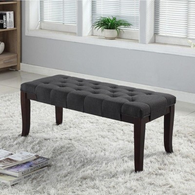 NicBex 16"Wide Upholstered Bench,Modern Ottoman with Wood Legs and Tufted Design for Living Room,Entryway