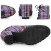 Perphy Women's Platform Lace Up Chunky Heel Plaid Printed Ankle Boots - 3 of 3