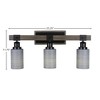 Toltec Lighting Tacoma 3 - Light Vanity in  Black/Painted Wood with 4" Gray Matrix Shade - 2 of 2