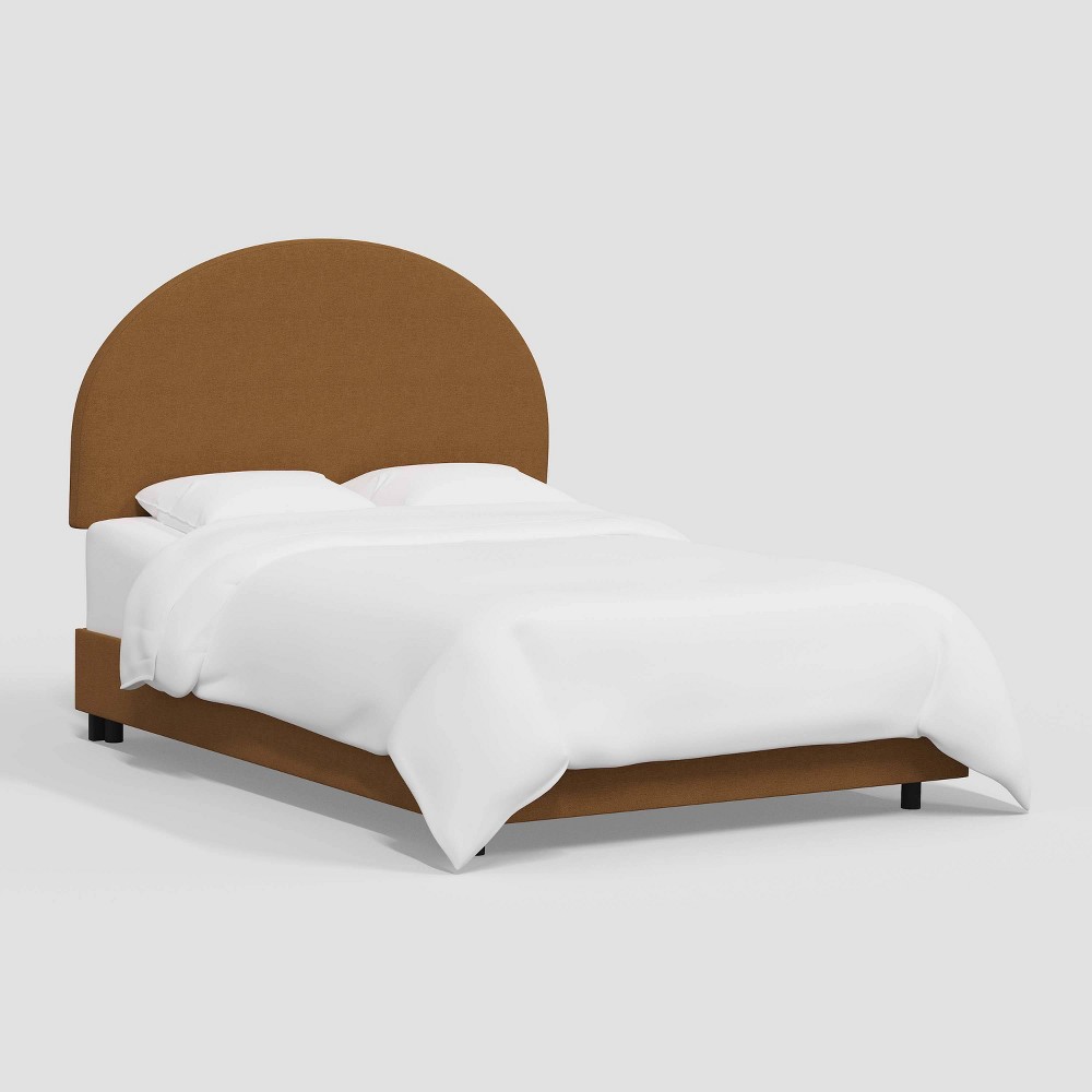 Photos - Bed Adaline California King Size Size Upholstered Half-Moon  in Textured Linen Amber - Threshold™