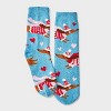 Women's Winter Dachshunds Christmas Cozy Crew Socks with Gift Card Holder - Wondershop™ Blue/Pink 4-10 - 2 of 3
