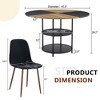 KTMBDW 5-Piece Dining Table Set, 47" Splicing Circular Kitchen Table with 2-Layer Storage and 4 Dining Chair, Modern Dining Room Table - 4 of 4