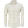 Mens Button Down Linen Shirts Casual Long Sleeve Dress Shirts Regular Fit Cotton - 3 of 4