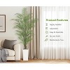 Fake Palm Tree, Faux Areca Palm Plants, Leaves Realistic Trunks Fake, Tropical Palm Tree, Tall Trapezoidal Prism White Pot - 2 of 4