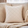 REGALWOVEN Geometry Velvet Couch Throw Pillow Covers with Pom-poms for Farmhouse Home Decor 1 Pc - 2 of 4