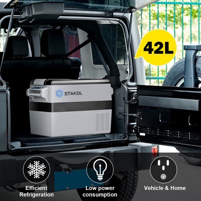 44 Quarts Black Portable Electric Car Cooler Refrigerator/Freezer