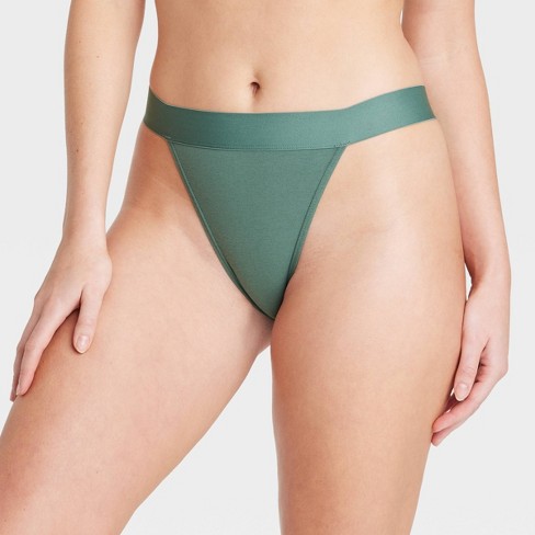 Women's Cotton Stretch Hi-cut Cheeky Underwear - Auden™ Teal Green