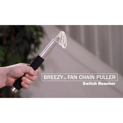 Telescoping Rod with Grabber for Ceiling Fan Chains, 3-Foot, Silver and Black