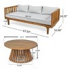3 Seater Acacia Wood Outdoor Daybed and Coffee Table Set,2 Piece Wood Garden Furniture Sofa Set,Patio Lounge Set with Cushions-Coolbibila - 4 of 4
